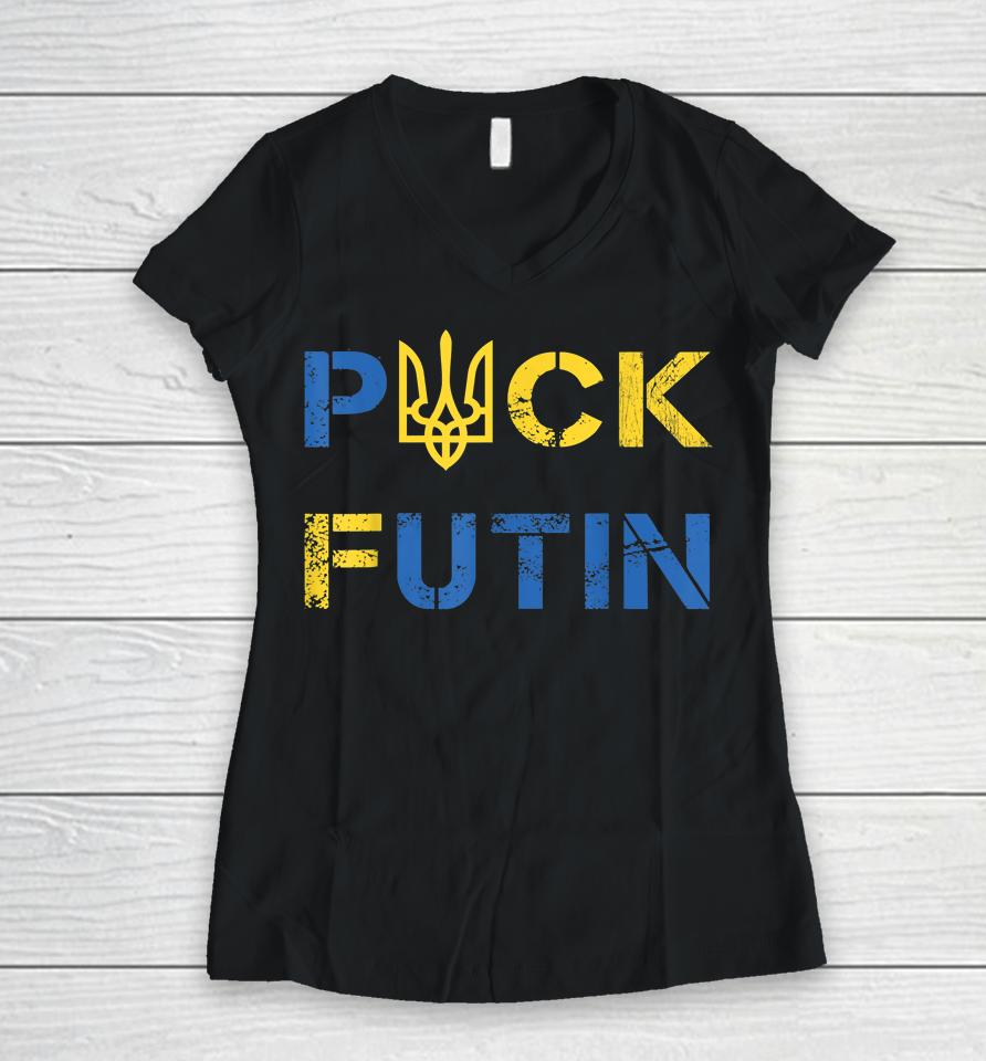 Fuck Putin Women V-Neck T-Shirt