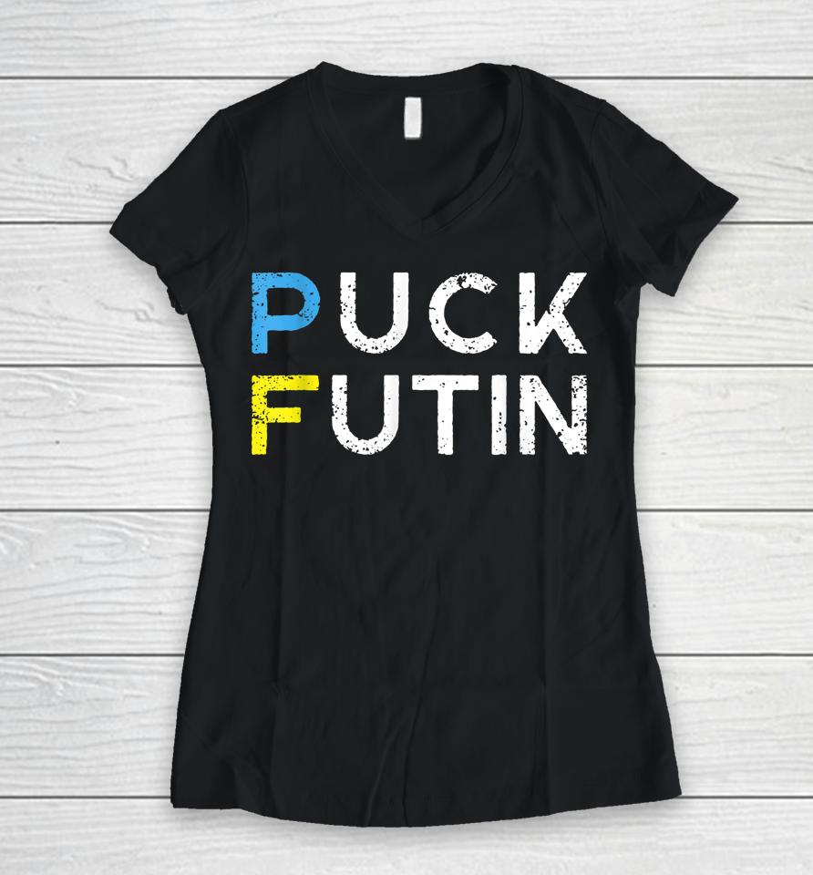 Fuck Putin Women V-Neck T-Shirt