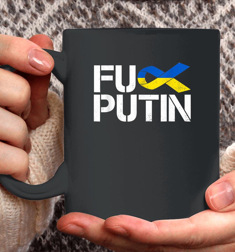 Fuck Putin Ukraine Ribbon Coffee Mug