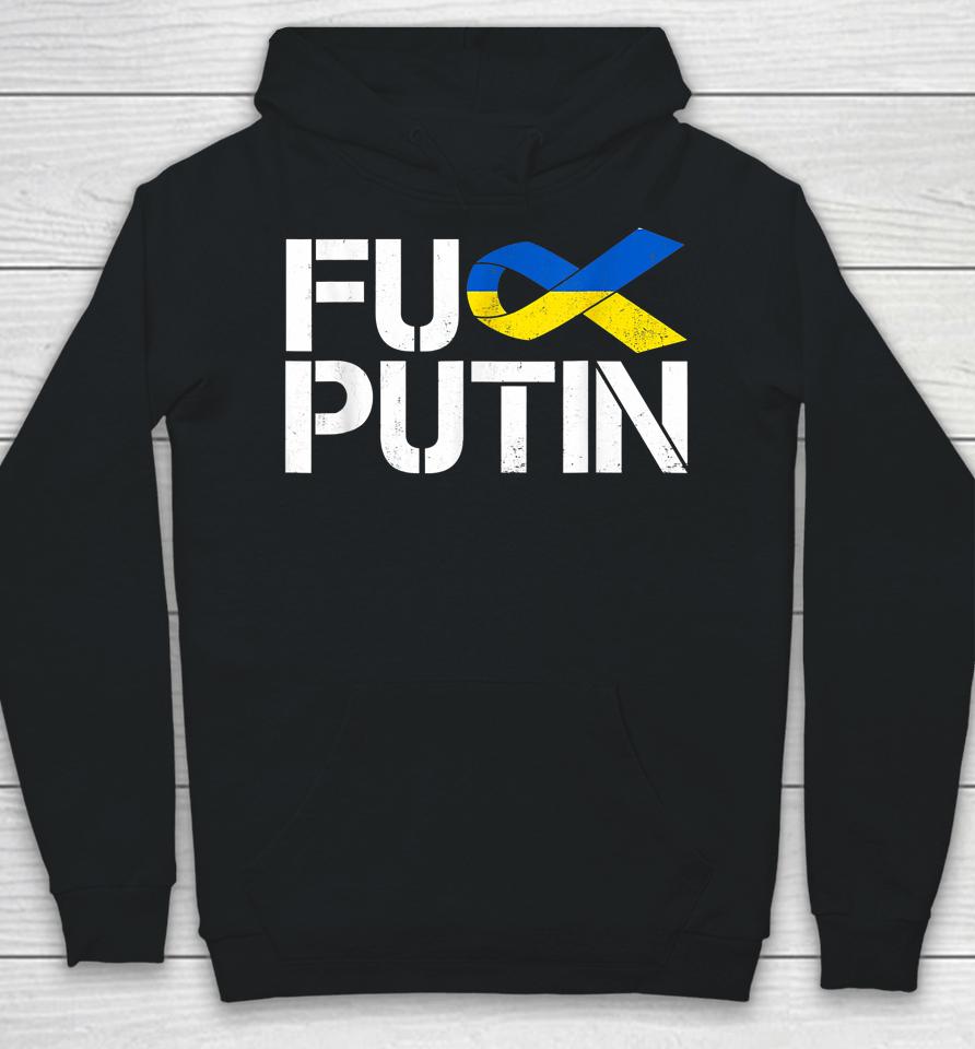Fuck Putin Ukraine Ribbon Hoodie