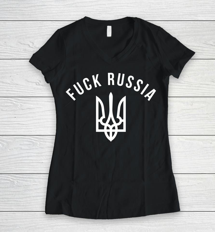 Fuck Russia Women V-Neck T-Shirt