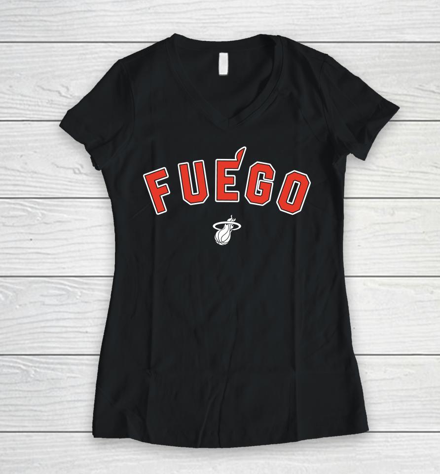 Fuego Miami Heat Shirt Women V-Neck T-Shirt