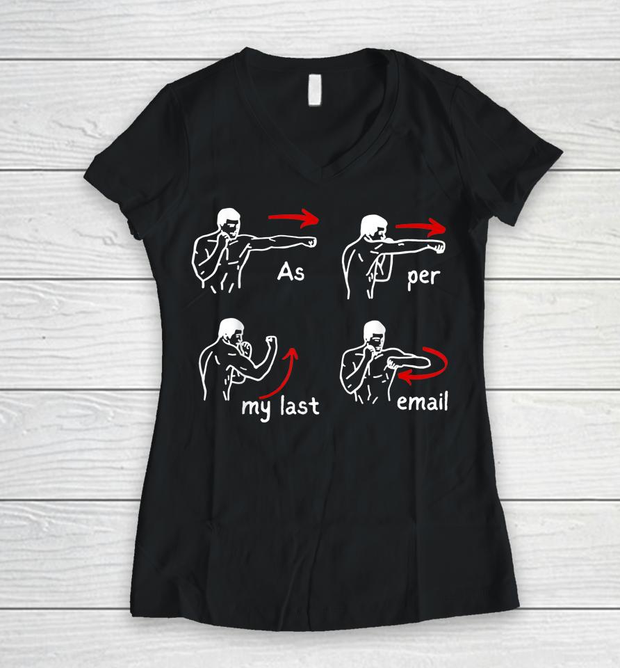 Fun Humour As Per My Last Email Make Your Day With Sarcastic Women V-Neck T-Shirt