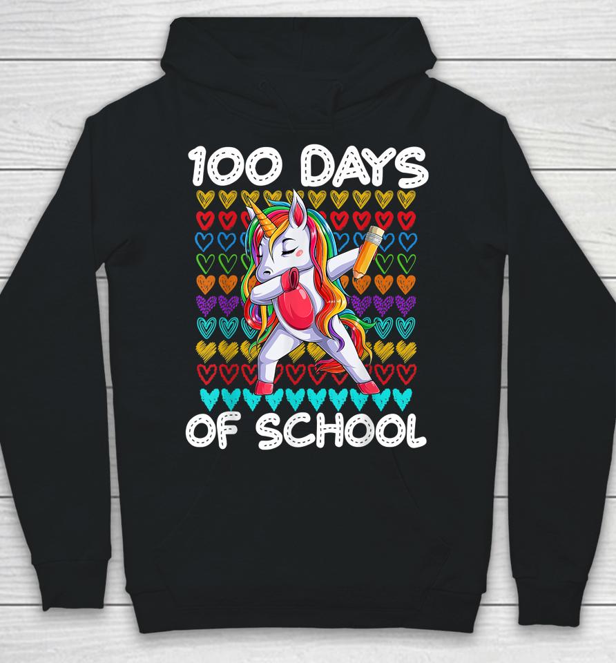Funny 100 Days Of School 100Th Day Of School Unicorn Girls Hoodie