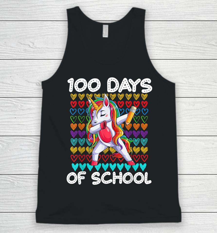 Funny 100 Days Of School 100Th Day Of School Unicorn Girls Unisex Tank Top