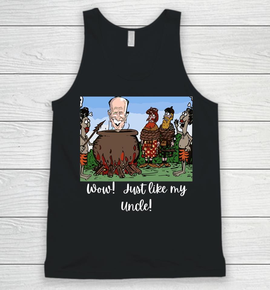 Funny Anti Joe Biden Cannibal Story About His Uncle Unisex Tank Top