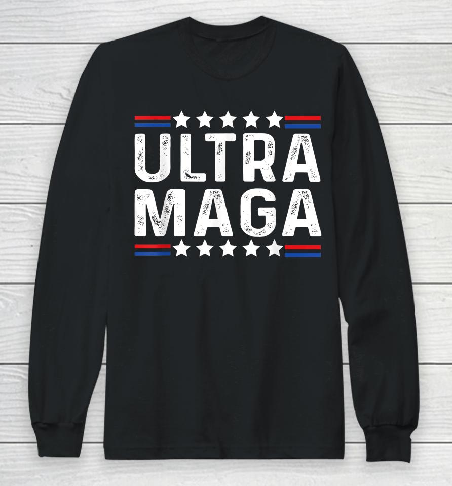 Funny Anti Joe Biden Vintage Ultra Maga Long Sleeve T-Shirt