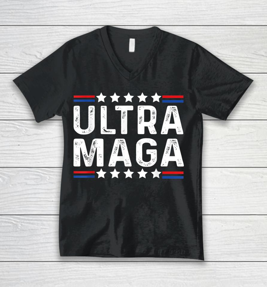 Funny Anti Joe Biden Vintage Ultra Maga Unisex V-Neck T-Shirt