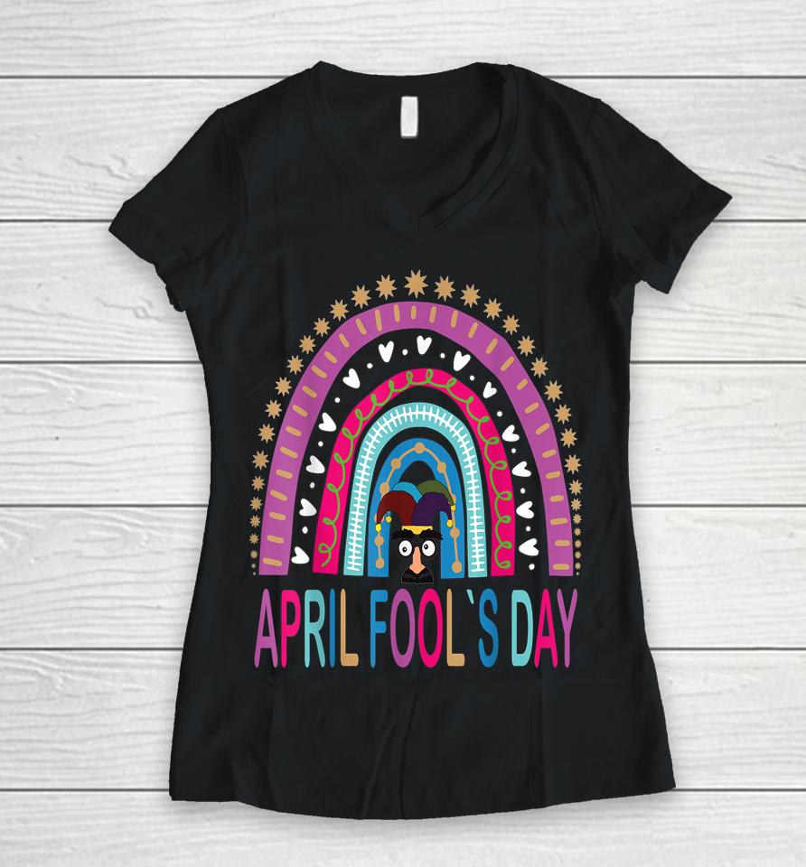 Funny April Fools Day Pranks Kit 1St April Jokes Women V-Neck T-Shirt