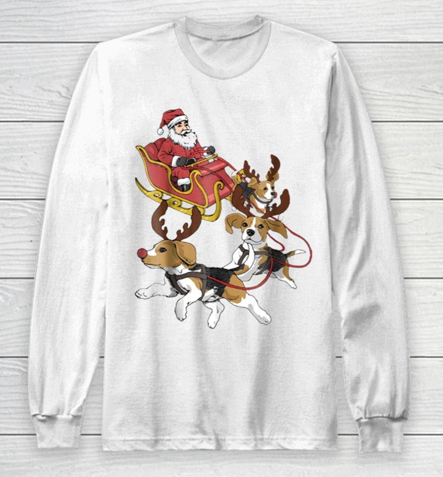 Funny Beagle Christmas For Cute Dog Lovers Long Sleeve T-Shirt