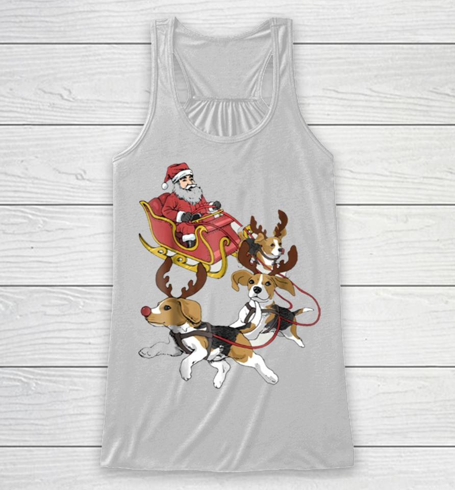 Funny Beagle Christmas For Cute Dog Lovers Racerback Tank