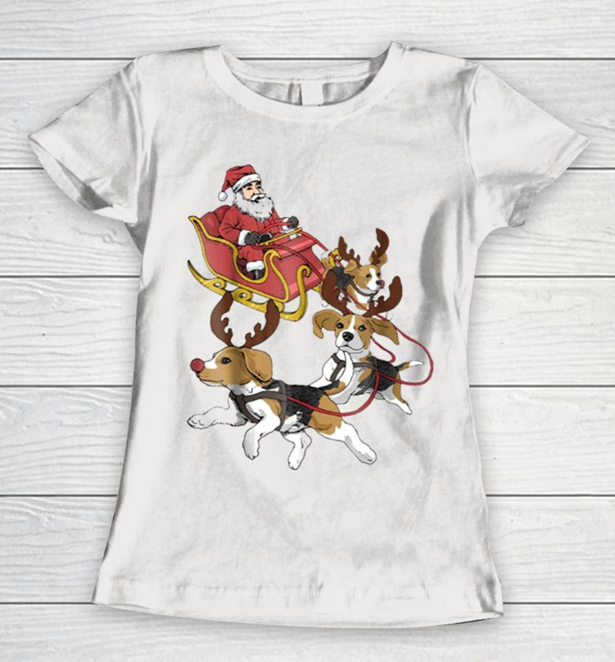 Funny Beagle Christmas For Cute Dog Lovers Women T-Shirt