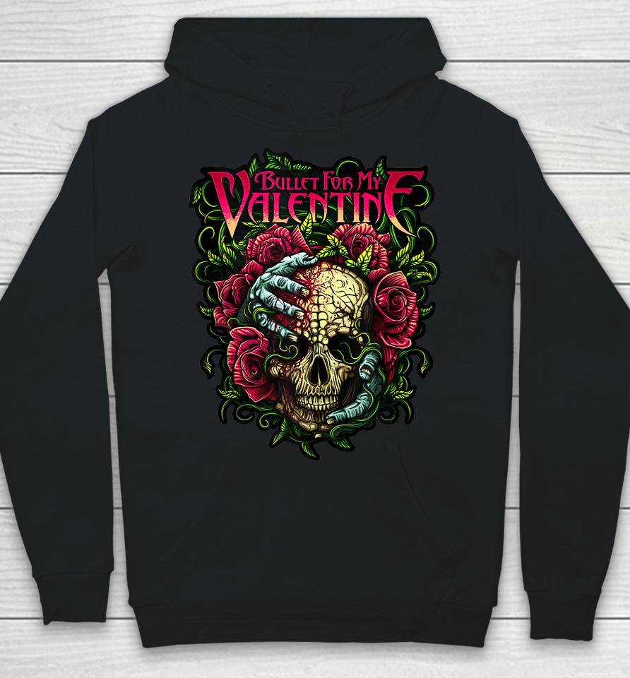 Funny Bullet My Valentine Skull Roses And Red Blood Horror Hoodie