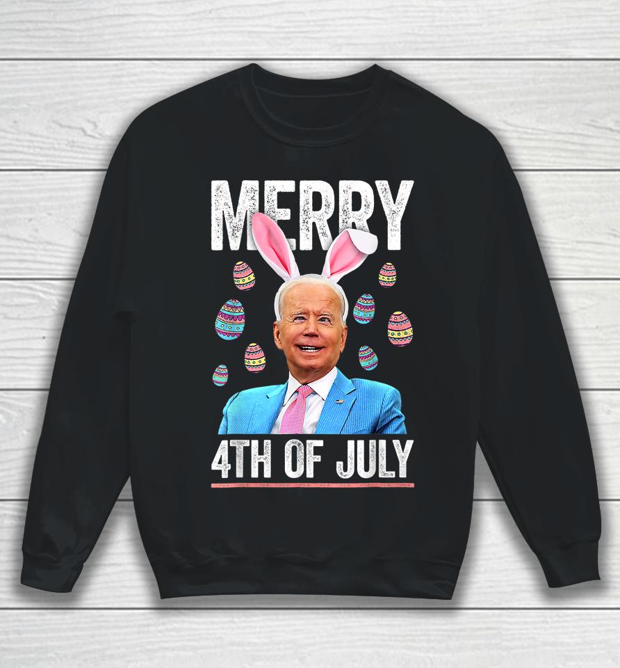 Funny Bunny Joe Biden 4Th Of July Happy Easter Day Sweatshirt