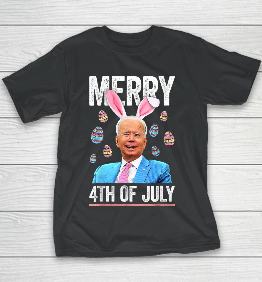 Funny Bunny Joe Biden 4Th Of July Happy Easter Day Youth T-Shirt