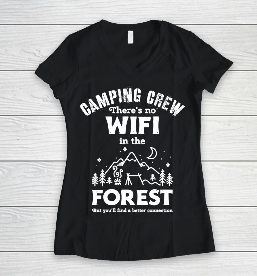 Funny Camping Crew Family Outdoor Vacation Matching Gift Women V-Neck T-Shirt
