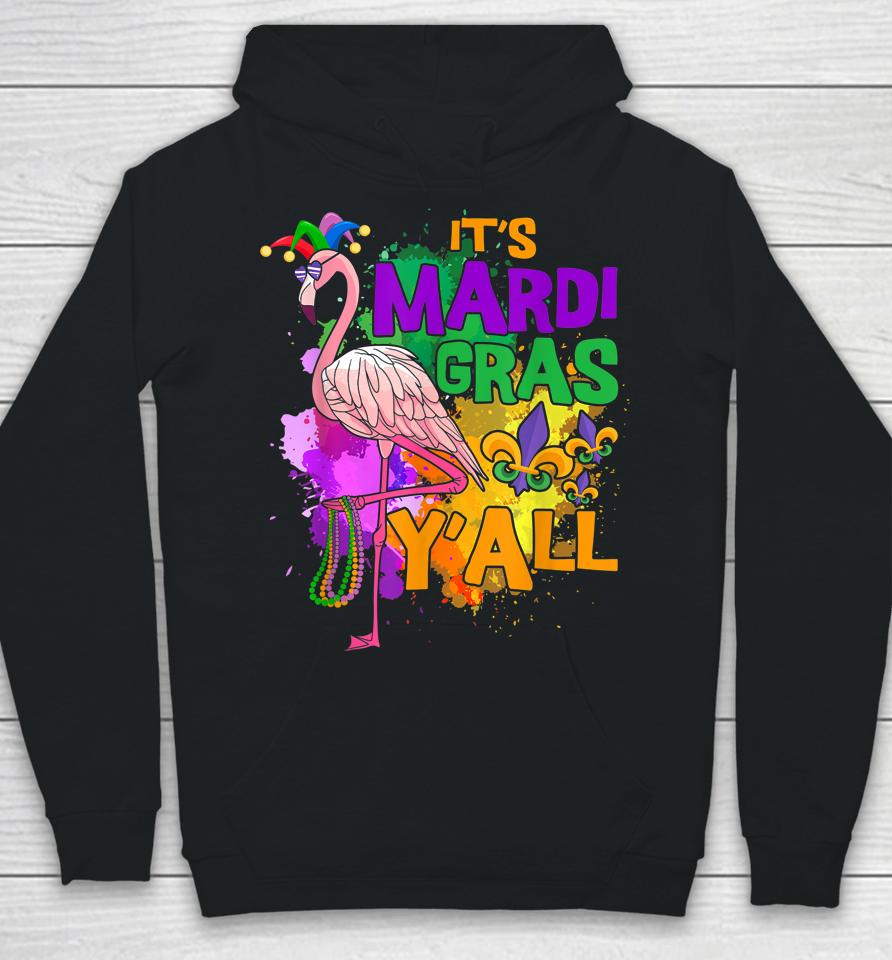 Funny Carnival Party Gift Idea Flamingo Mardi Gras Hoodie