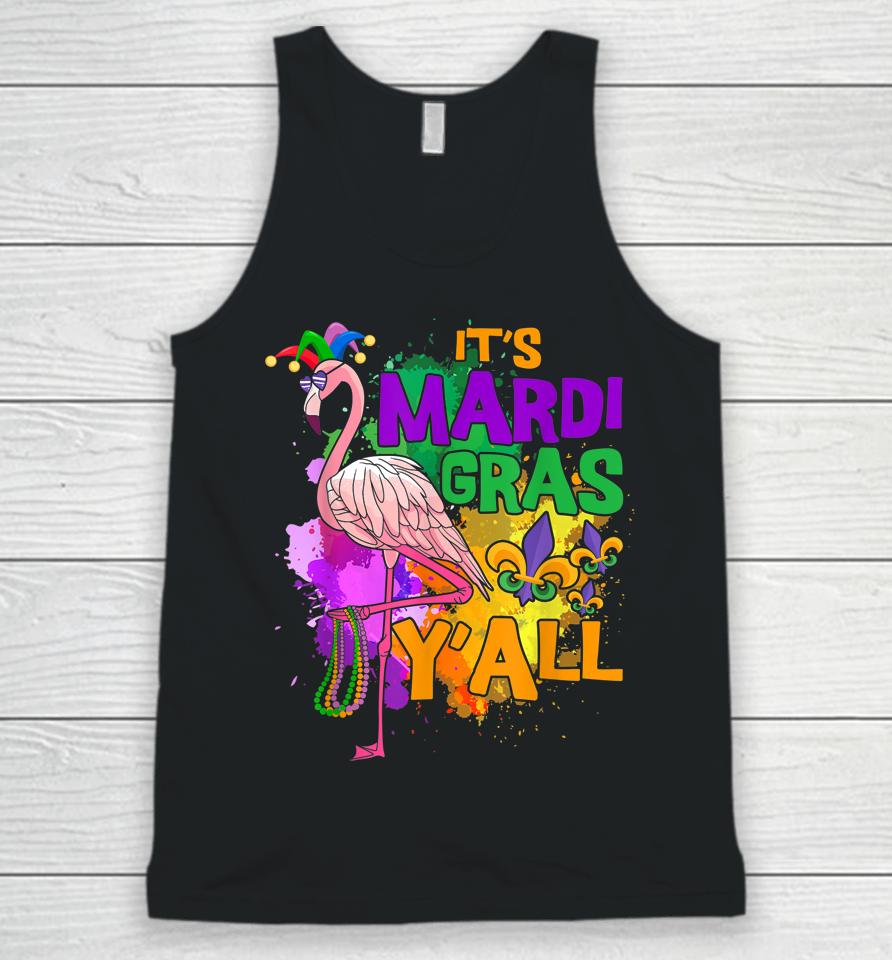 Funny Carnival Party Gift Idea Flamingo Mardi Gras Unisex Tank Top