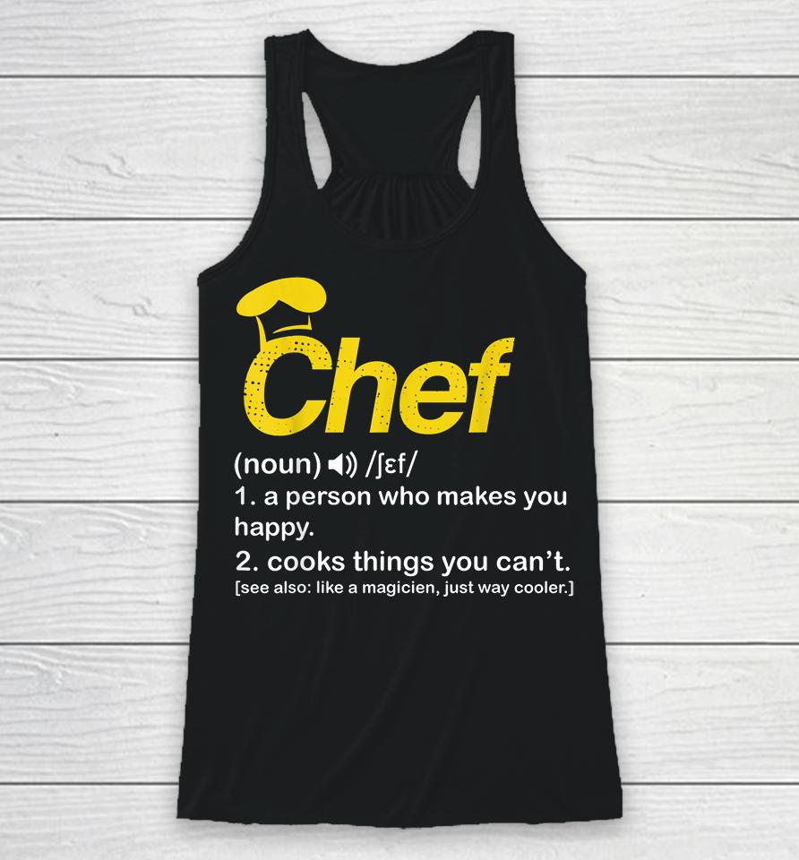 Funny Chef Definition Racerback Tank