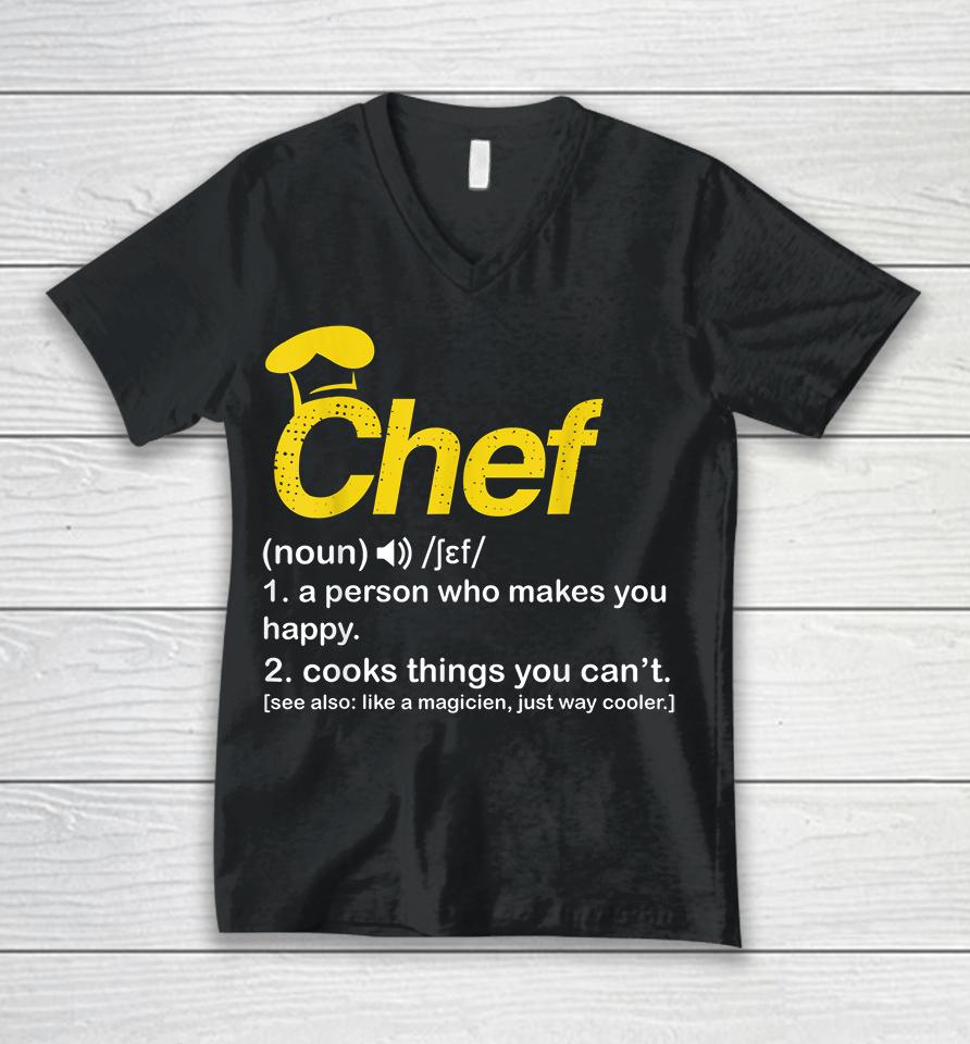 Funny Chef Definition Unisex V-Neck T-Shirt