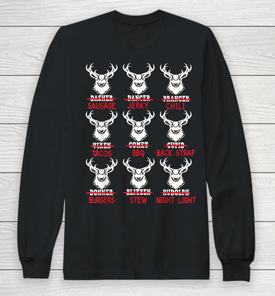 Funny Christmas Deer Bow Hunting Santa Hunter Long Sleeve T-Shirt