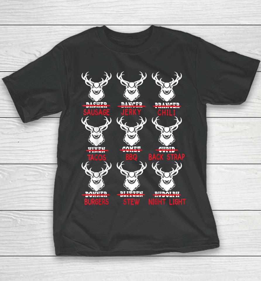 Funny Christmas Deer Bow Hunting Santa Hunter Youth T-Shirt