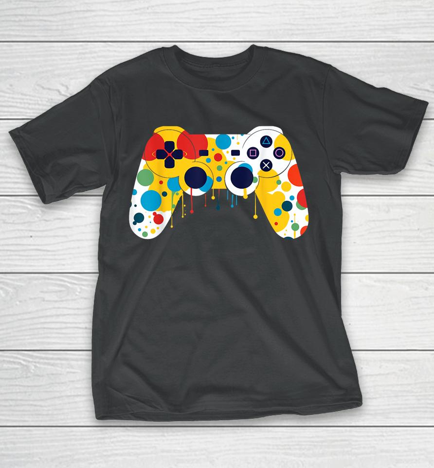 Funny Colourful Polka Dot International Dot Day Video Game T-Shirt