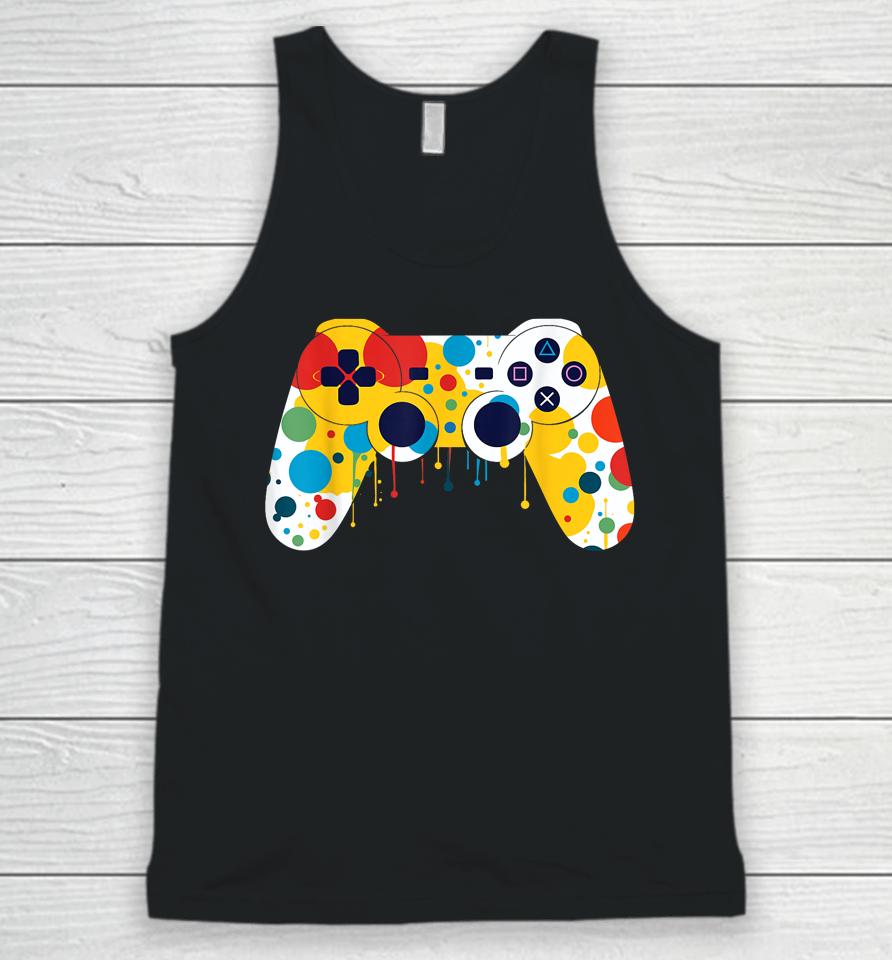 Funny Colourful Polka Dot International Dot Day Video Game Unisex Tank Top