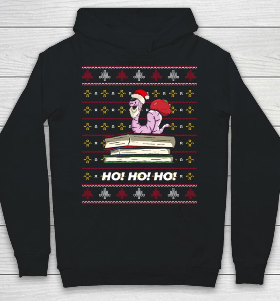 Funny Cool Worm Books Reading Christmas Hoodie