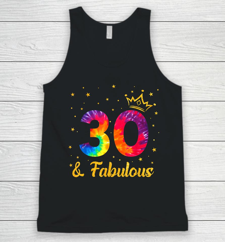 Funny Crown Tie Dye 30Th Birthday 30 Years Old Since 1992 Unisex Tank Top