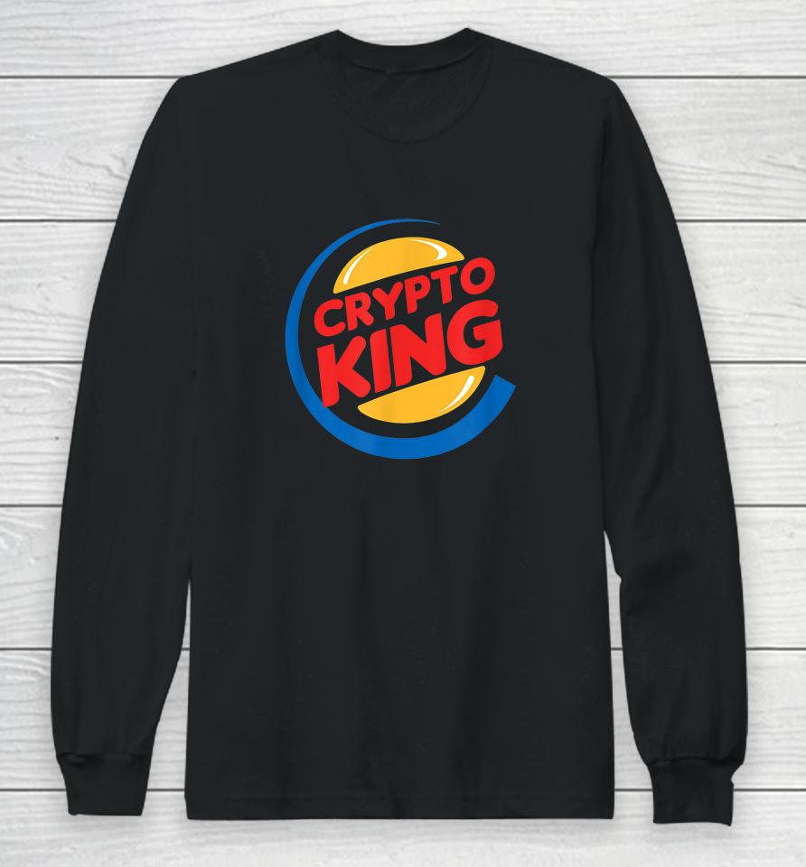 Funny Cryptocurrency Crypto King Long Sleeve T-Shirt