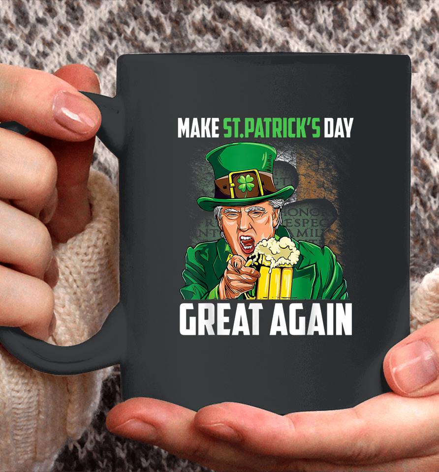 Funny Donald Trump Drinking In St Patrick's Day Coffee Mug