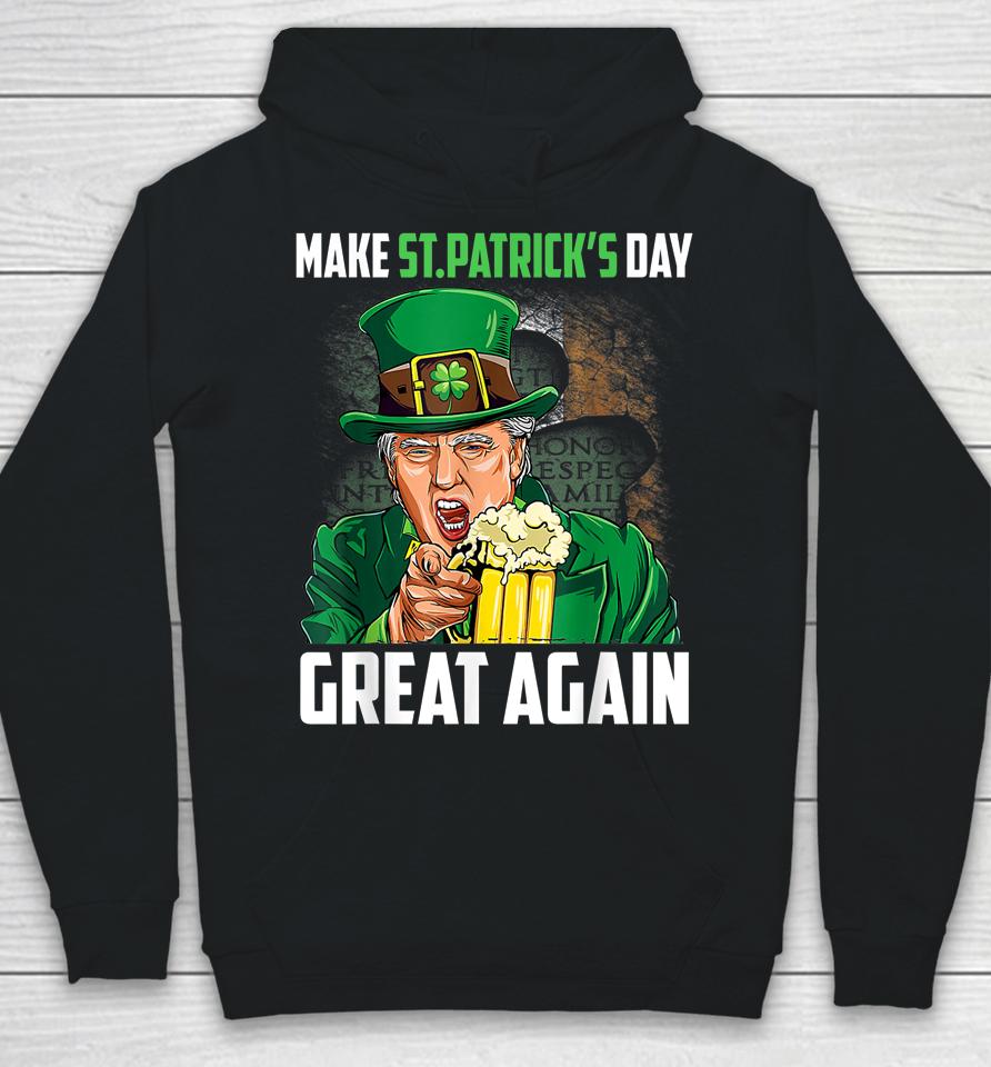 Funny Donald Trump Drinking In St Patrick's Day Hoodie