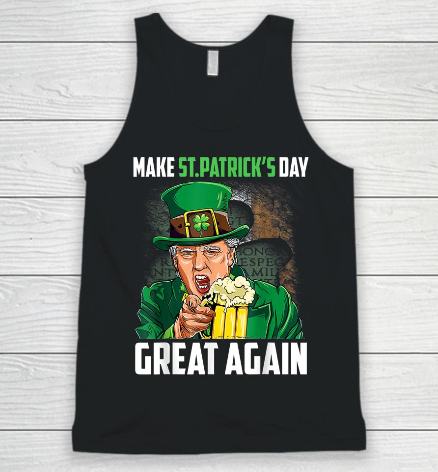 Funny Donald Trump Drinking In St Patrick's Day Unisex Tank Top