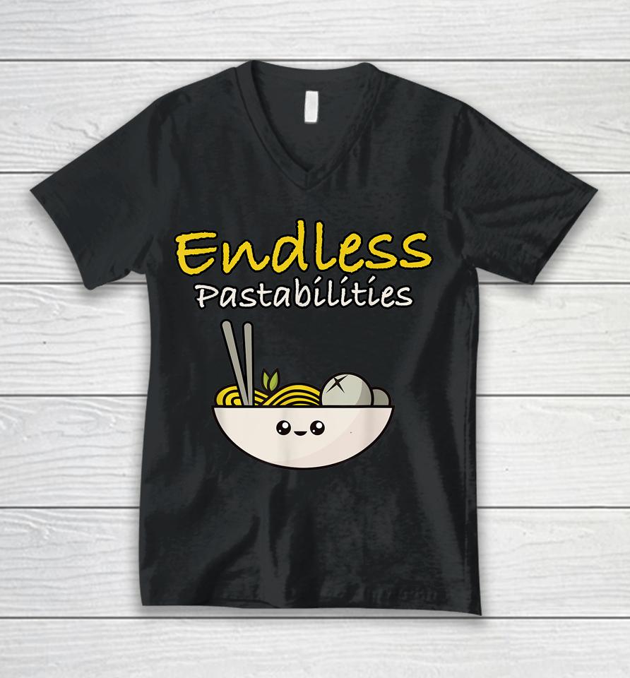 Funny Endless Pastabilities Unisex V-Neck T-Shirt