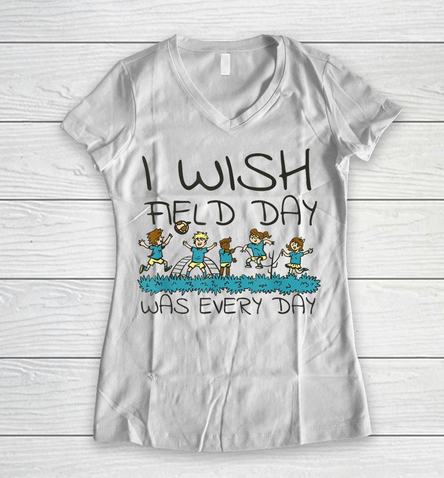 Funny Field Day Fun Day For Teacher Student Field Day 2023 Women V-Neck T-Shirt