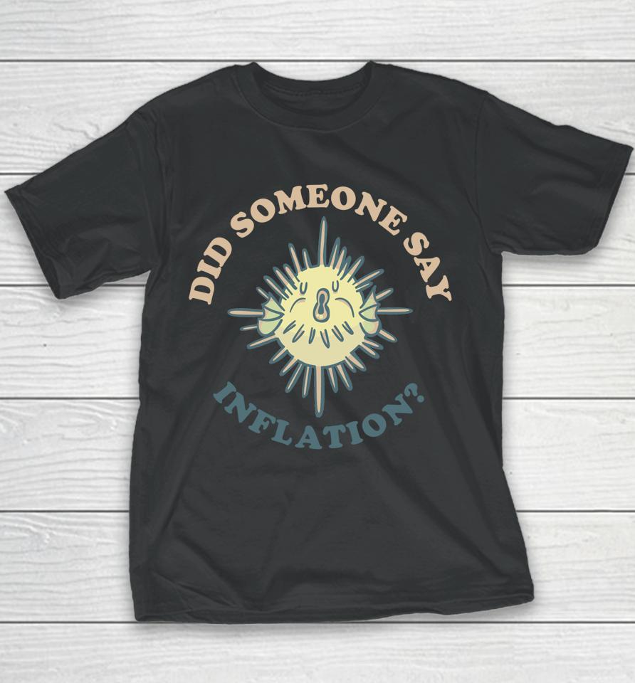 Funny Financial Pufferfish Did Someone Say Inflation Youth T-Shirt