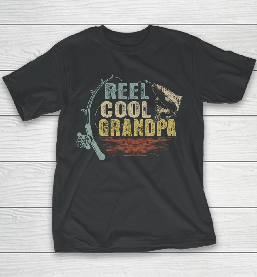 Funny Fishing Tee Vintage Reel Cool Grandpa Youth T-Shirt