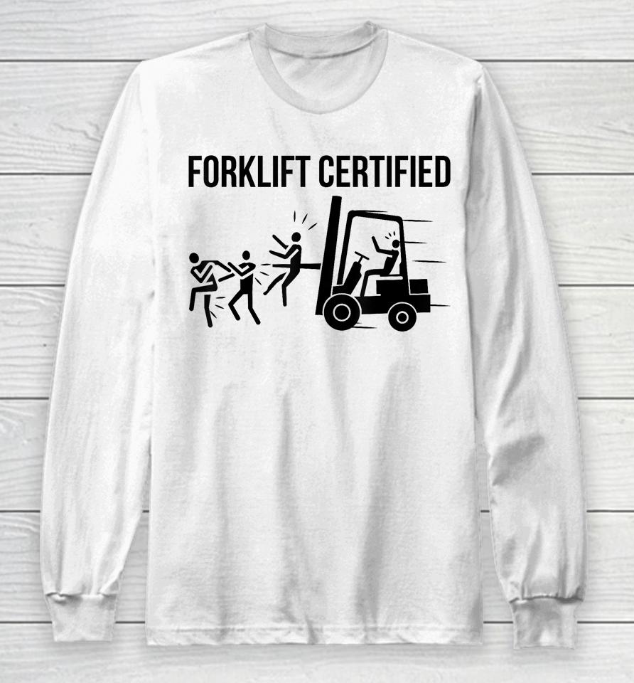 Funny Forklift Operator Forklift Certified Retro Vintage Men Long Sleeve T-Shirt