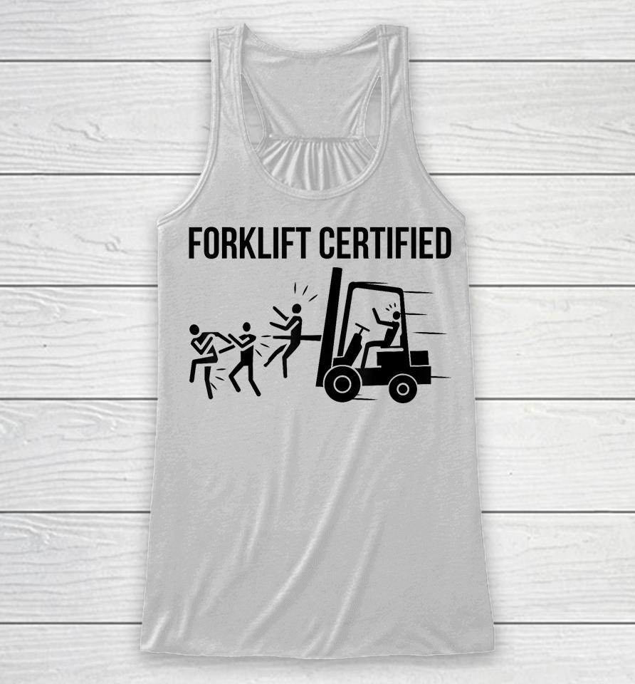 Funny Forklift Operator Forklift Certified Retro Vintage Men Racerback Tank