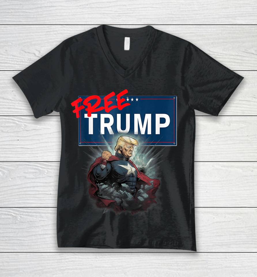 Funny Free Trump Protest Political Support Election Activist Unisex V-Neck T-Shirt