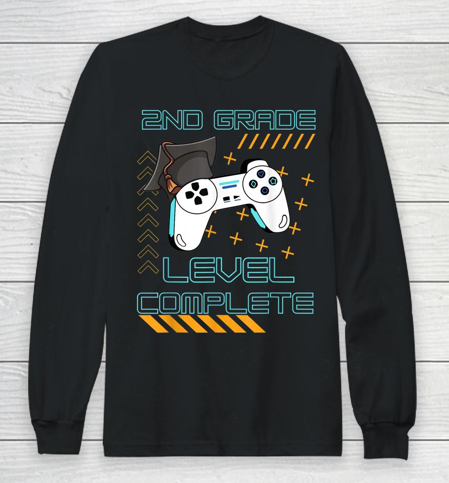 Funny Gaming Level Completed 2Nd Grade Graduate Student Long Sleeve T-Shirt