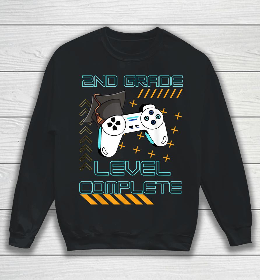 Funny Gaming Level Completed 2Nd Grade Graduate Student Sweatshirt