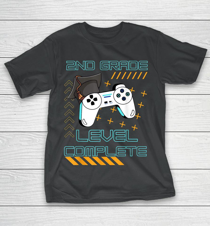 Funny Gaming Level Completed 2Nd Grade Graduate Student T-Shirt