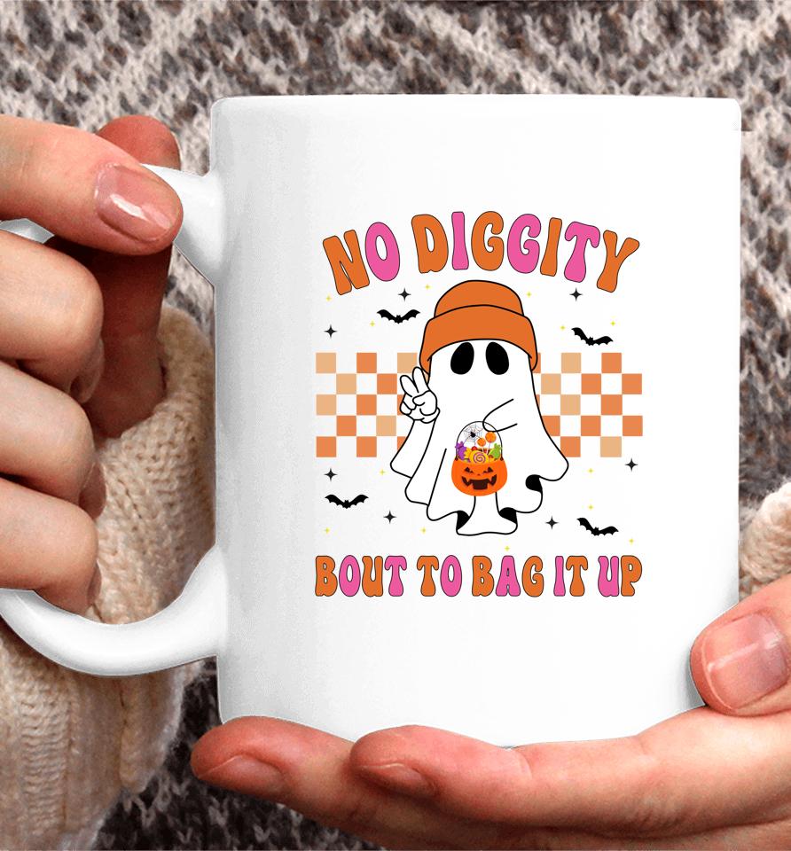 Funny Ghost No Diggity Bout To Bag It Up Spooky Halloween Coffee Mug