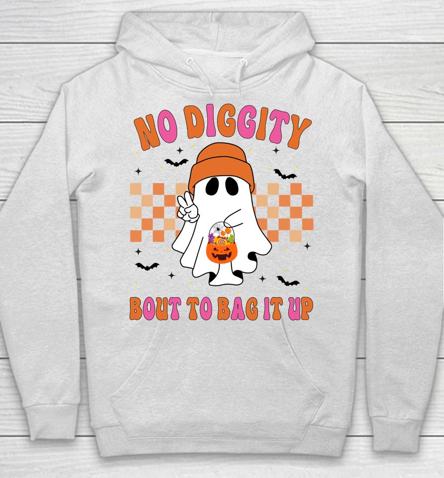 Funny Ghost No Diggity Bout To Bag It Up Spooky Halloween Hoodie
