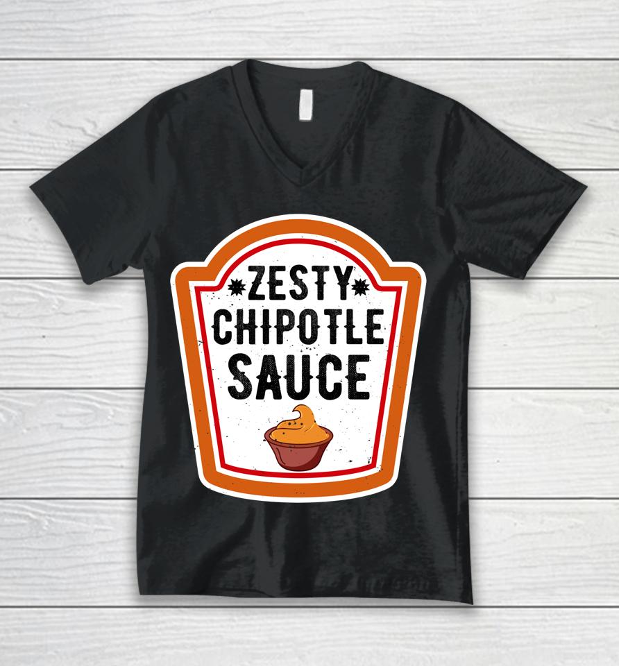 Funny Group Halloween Costume Chipotle Sauce Group Condiment Unisex V-Neck T-Shirt