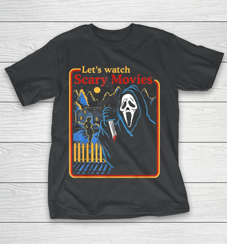 Funny Halloween Let’s Watch Scary Horror Movies Ghost T-Shirt