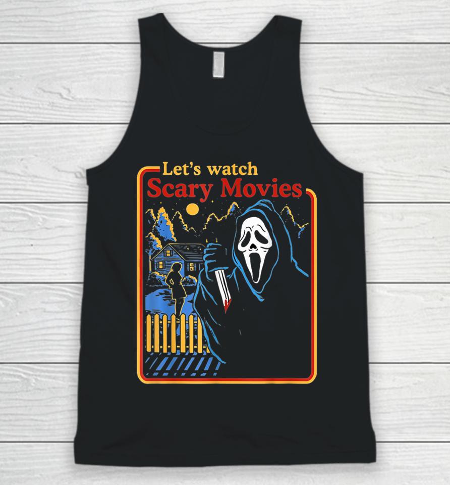 Funny Halloween Let’s Watch Scary Horror Movies Ghost Unisex Tank Top