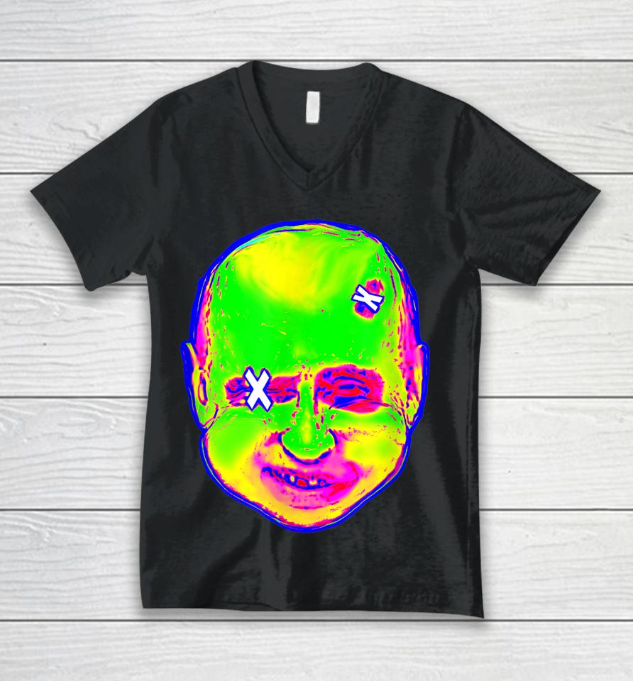 Funny Halloween Putin Clown 1980S Retro Art Ukraine Unisex V-Neck T-Shirt